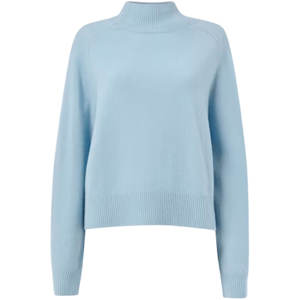 Whistles Pale Blue Wool Funnel Neck Knit